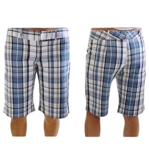 Tempted Vintage Plaid Bermuda Shorts Size Blue White 11 Junior
